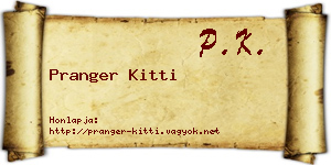 Pranger Kitti névjegykártya